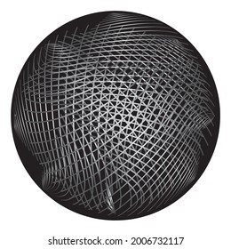 Esfera decorativa. Resumen de un elemento de diseño Striped. Ilustración del vector