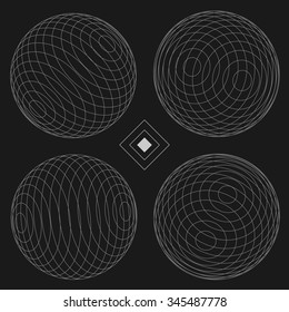 Decorative Sphere Elements Set 4 black | EPS10 Vector