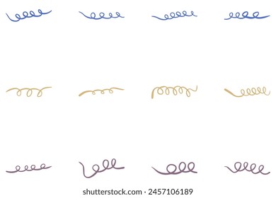 Decorative spiral line design set