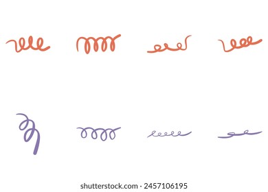 Decorative spiral line design set