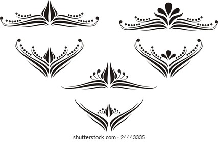 decorative spiral set scroll design elements