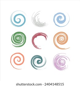 Dibujo de elementos de formas espirales decorativas
