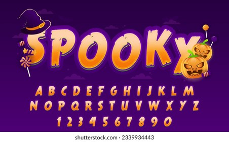 decorative spooky halloween editable text effect vector design