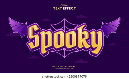 Diseño de Vector de efecto de texto editable de Halloween