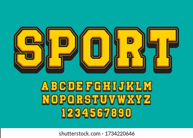 Decorative Sporty Font And Alphabet