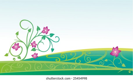 Decorative spring background with flowers