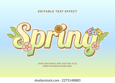 decorative spring editable text effect vector design