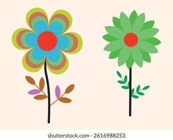 Decorative Spring Flower Vector Elements