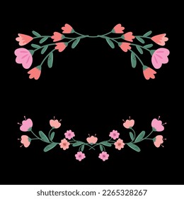 Decorative spring vignette with flowers