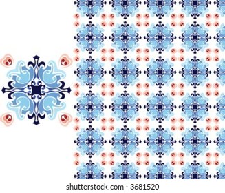 Decorative square aqua pattern