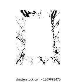 decorative square art frame template with spreading drops of ink for typography and place for it, vector illustration