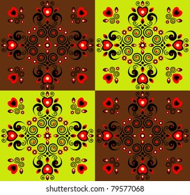 decorative square background with heart