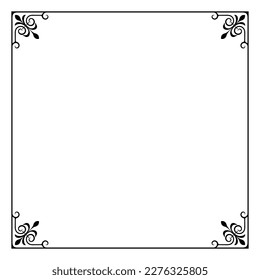 Decorative square black framework. Page decoration. 