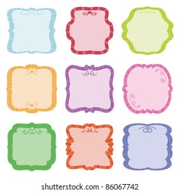 decorative square blank retro label set ready for text
