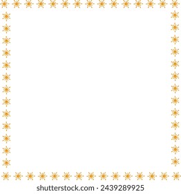 Decorative square frame with abstract geometric ornament on white background.