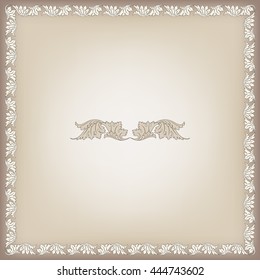 Decorative square frame, background and design element. 