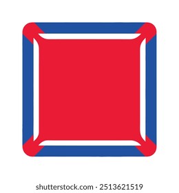 Decorative Square Frame Border with Geometric Lines and symmetrical Floral pattern Vector Elements