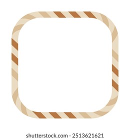 Borda Quadrada Decorativa com Linhas Geométricas e Elementos Vetoriais com Padrão Floral Simétrico