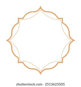 Decorative Square Frame Border with Geometric Lines and symmetrical floral pattern Vector Elements