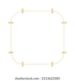 Decorative Square Frame Border with Geometric Lines and symmetrical floral pattern Vector Elements