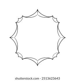 Decorative Square Frame Border with Geometric Lines and symmetrical floral pattern Vector Elements