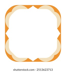 Decorative Square Frame Border with Geometric Lines and symmetrical floral pattern Vector Elements