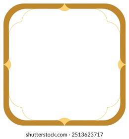 Decorative Square Frame Border with Geometric Lines and symmetrical floral pattern Vector Elements
