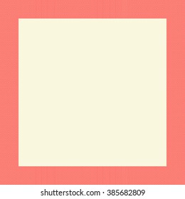 Decorative square frame with geometric ornament. Red ornamental border. Vector illustration