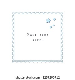 Decorative square frame with the place for text vector illustration.