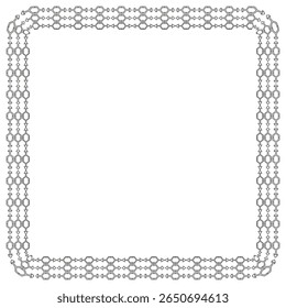 Quadro quadrado decorativo. Padrão de borda fina. Linha elegante Vetor. Área interna em branco.
