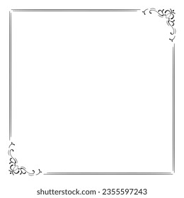 Decorative square frame. Square frame vector illustration. Suitable for wedding invitation, aesthetic decoration, social media post, banner, promotion, advertising, etc.