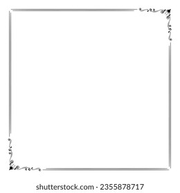 Decorative square frame. Square frame vector illustration. Suitable for wedding invitation, aesthetic decoration, social media post, banner, promotion, advertising, etc.