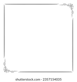 Marco cuadrado decorativo. Ilustración vectorial de cuadro cuadrado. Adecuado para invitación a boda, decoración estética, publicación en medios sociales, banner, promoción, publicidad, etc.