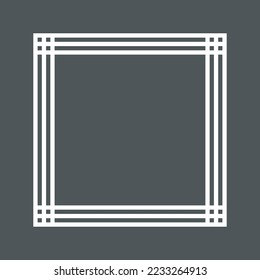 Decorative square geometric frame corner vector