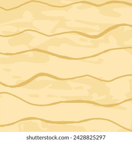 Decorative square pattern with hand drawn stripe shapes. Hand painted grungy ink doodles in beige, yellow; brown colors. Wavy curly lines print