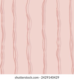 Decorative square pattern with hand drawn stripe shapes. Hand painted grungy ink doodles in lilac, purple, violet, lavender colors. Wavy curly lines print