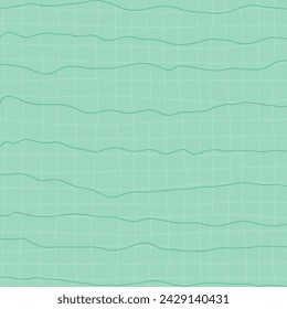 Decorative square pattern with hand drawn stripe shapes. Hand painted grungy ink doodles in green, grey, white colors. Wavy curly lines print