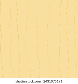 Decorative square pattern with hand drawn stripe shapes. Hand painted grungy ink doodles in beige, brown, yellow colors. Wavy curly lines print