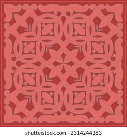 Patrón cuadrado decorativo. Motivo cuadrado de época oriental. El adorno de estilo étnico Decoración asiática para almohadas, tejidos, pañuelos, moqueta, baldosas y diseño de impresión. Obra para tu diseño.	