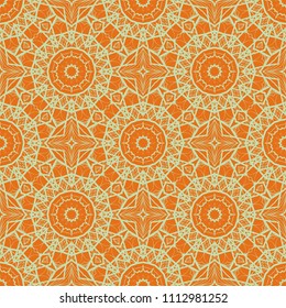 Decorative Square Template for Fabric Print. Azhure floral seamless pattern. Vector illustration. For fabric, bandana, carpet, shawl textile design