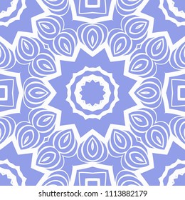 Decorative Square Template for Fabric Print. Azhure floral seamless pattern. Vector illustration. For fabric, bandana, carpet, shawl textile design