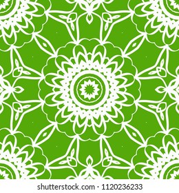 Decorative Square Template for Fabric Print. Azhure floral seamless pattern. Vector illustration. For fabric, bandana, carpet, shawl textile design