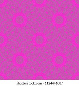 Decorative Square Template for Fabric Print. Azhure floral seamless pattern. Vector illustration. For fabric, bandana, carpet, shawl textile design