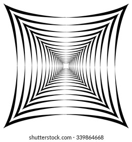 Decorative square tunnel. Endless pattern with lines. Abstract geometric pattern. Abstract geometri? tunnel