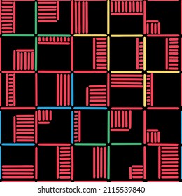 Decorative squares seamless background. Vector illustration can be used for fabrics, textile, web, invitation, card.