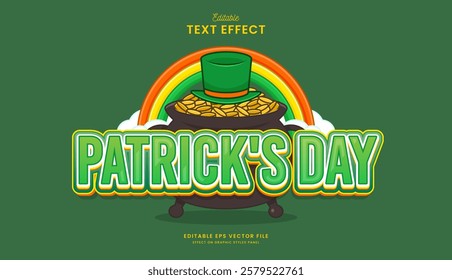 decorative st patricks day editable text effect design