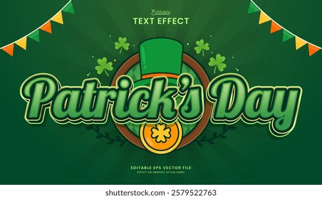 decorative st patricks day editable text effect design