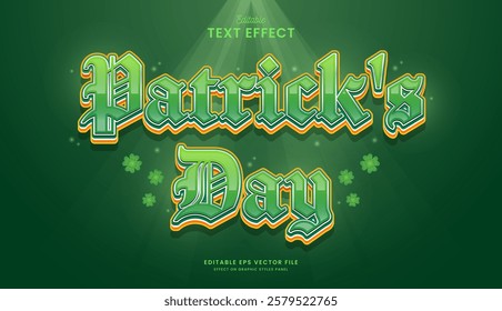 decorative st patricks day editable text effect design