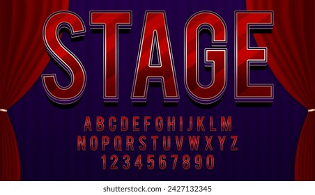 decorative stage curtain editable text effect vector design