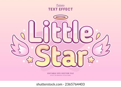decorative star angel editable text effect vector design